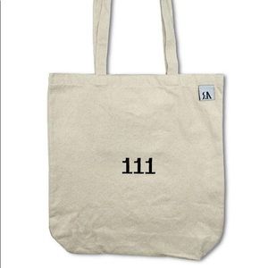 111 embroidered angel number tote bag